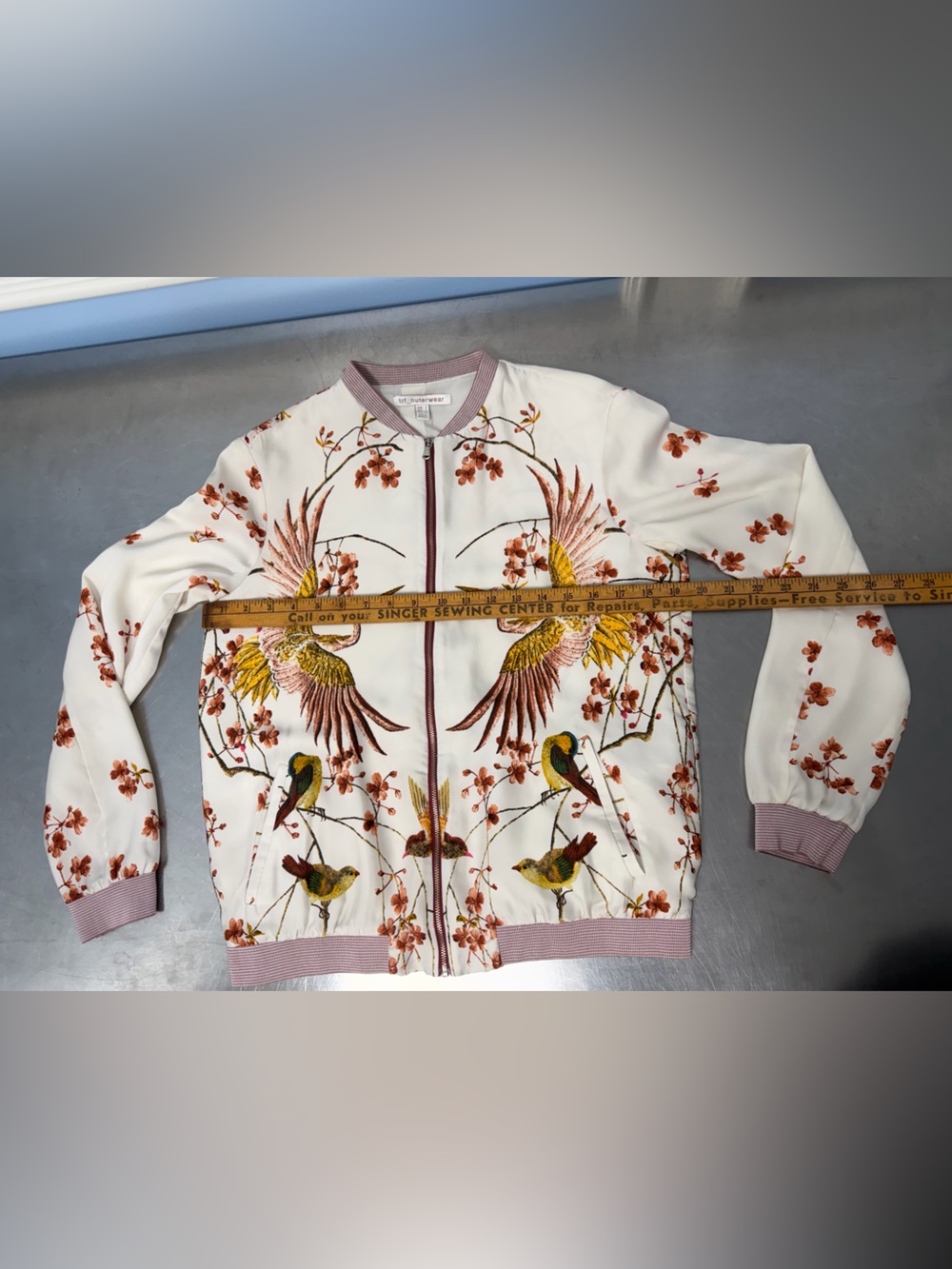 Zara Floral Bird Bomber Jacket - Picture 7 of 12